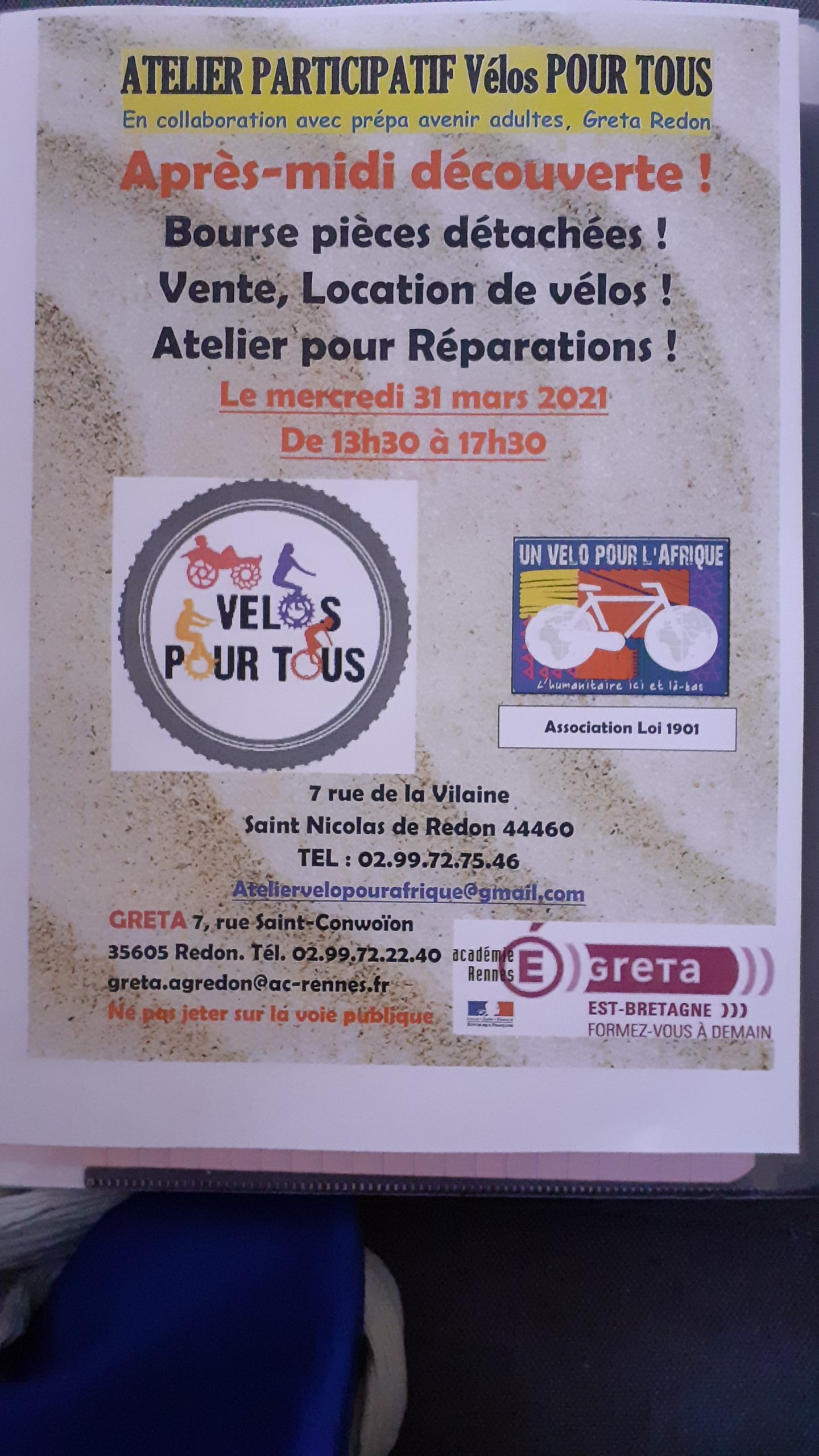 Après-midi découverte Un vélo pour l'Afrique - Vélo pour tous