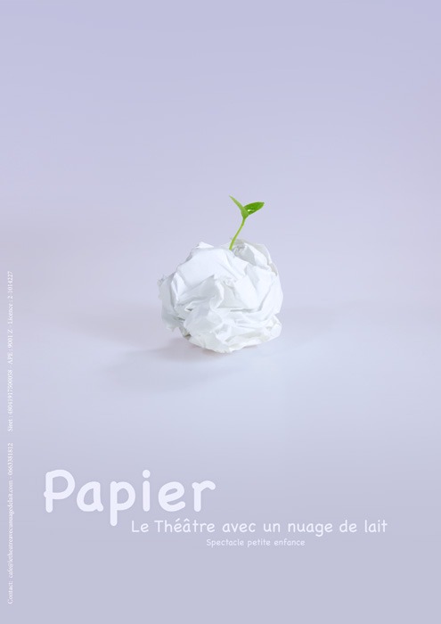 Spectacle "Papier" par la Cie  Le théâtre avec un nuage de lait