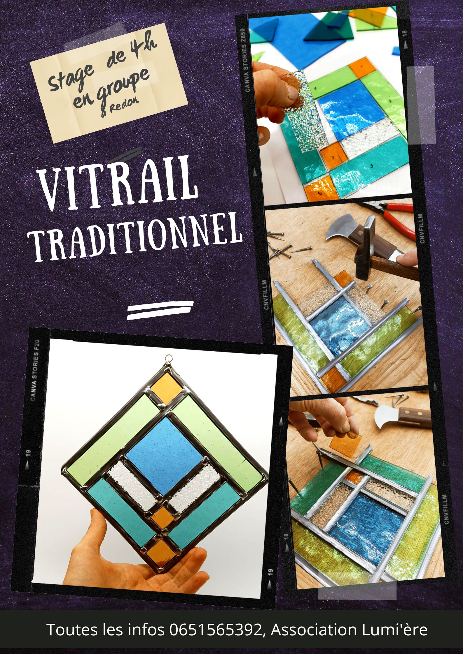 Stage vitrail traditionnel