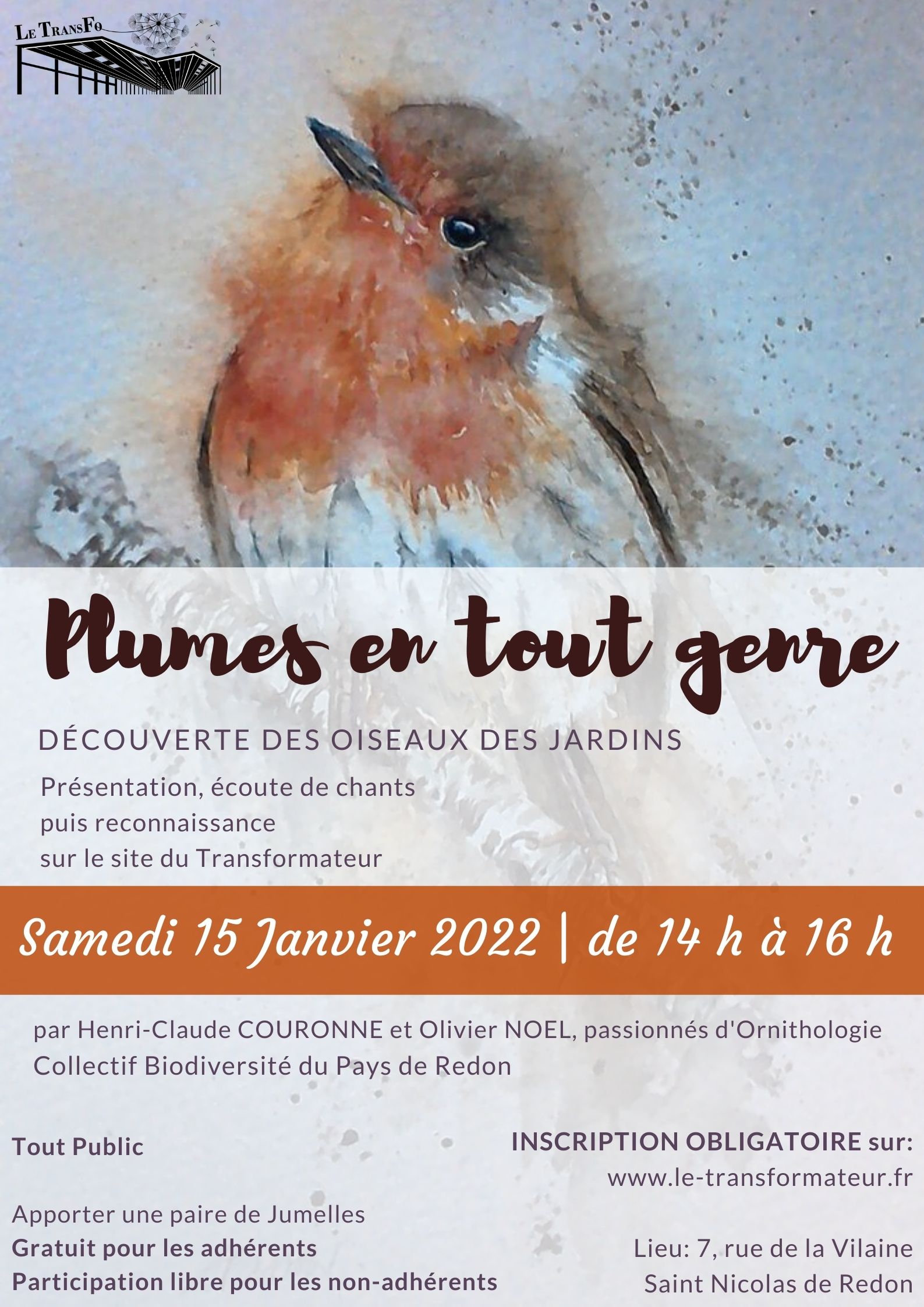 "Plumes en tout genre" Découvrez les oiseaux de nos jardins