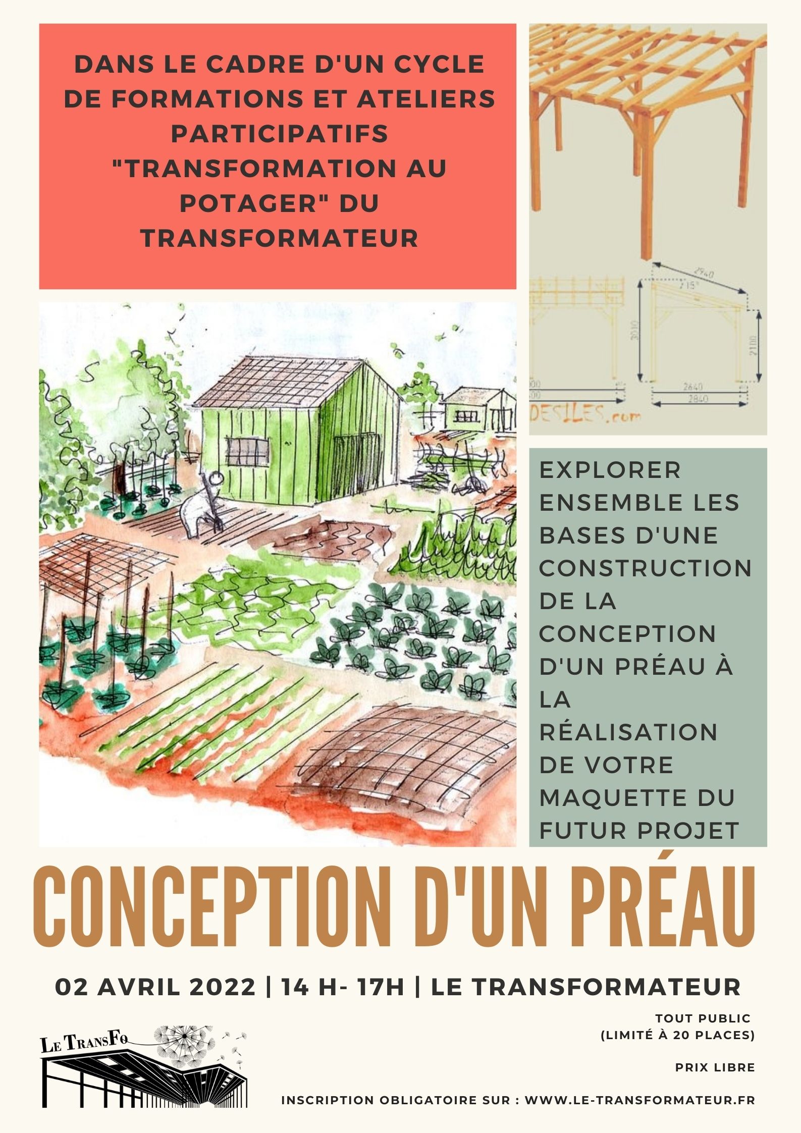 Atelier "Conception d'un préau de jardin"