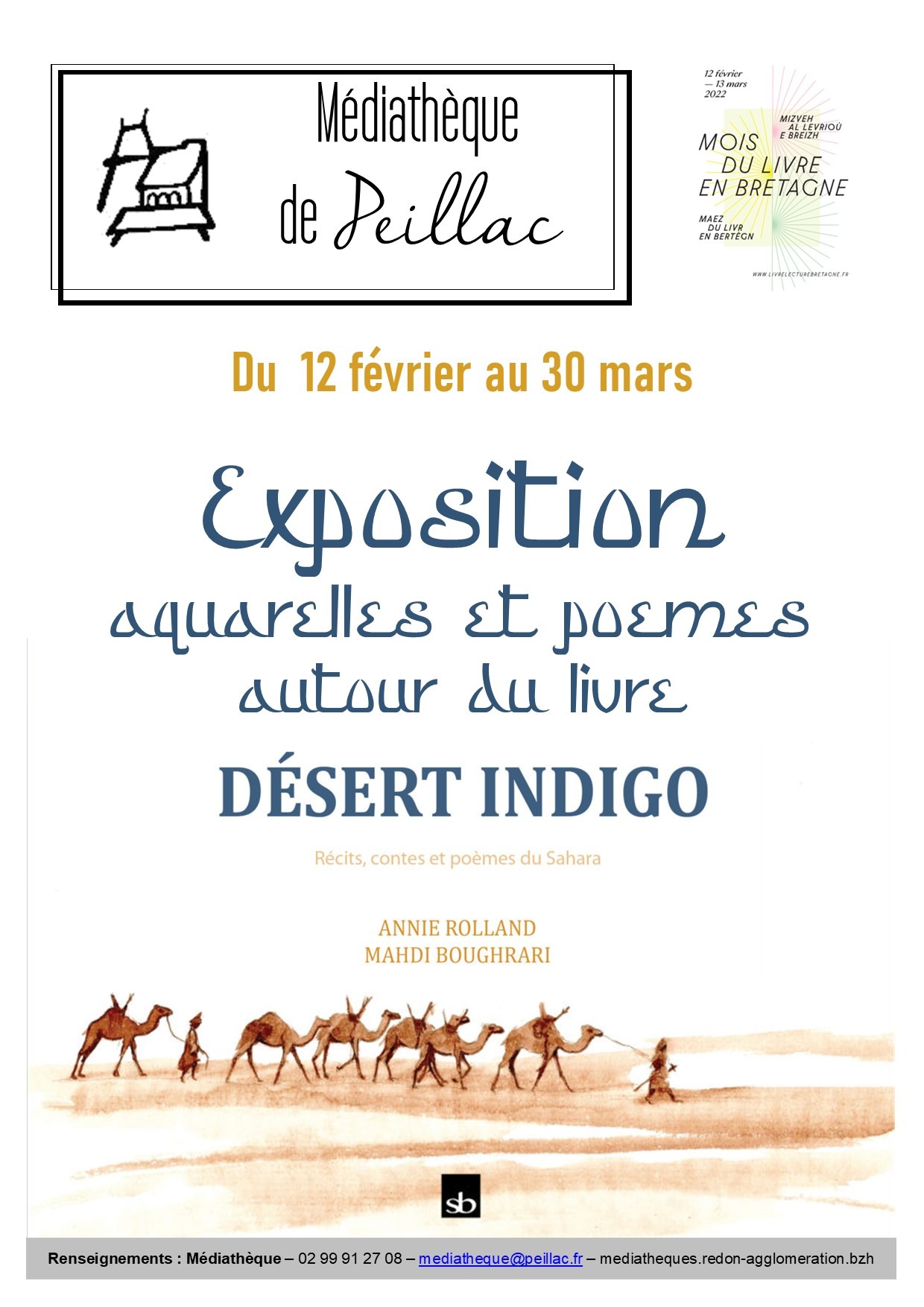 Exposition "Désert Indigo, aquarelles et poèmes"