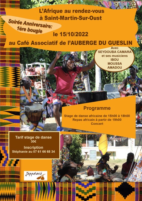Stage de danse traditionnelle africaine et soirée anniversaire !