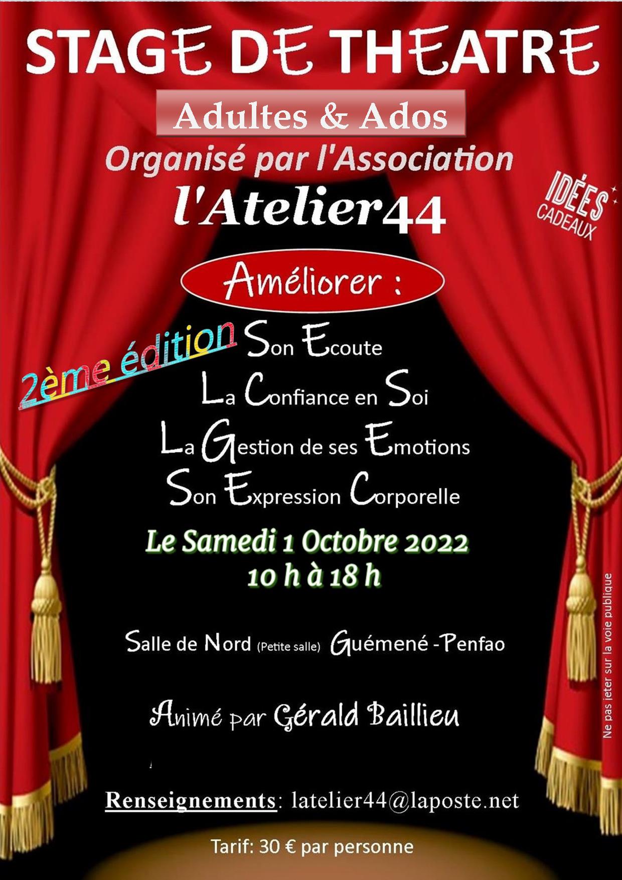 Stage théâtre Adultes et Ados