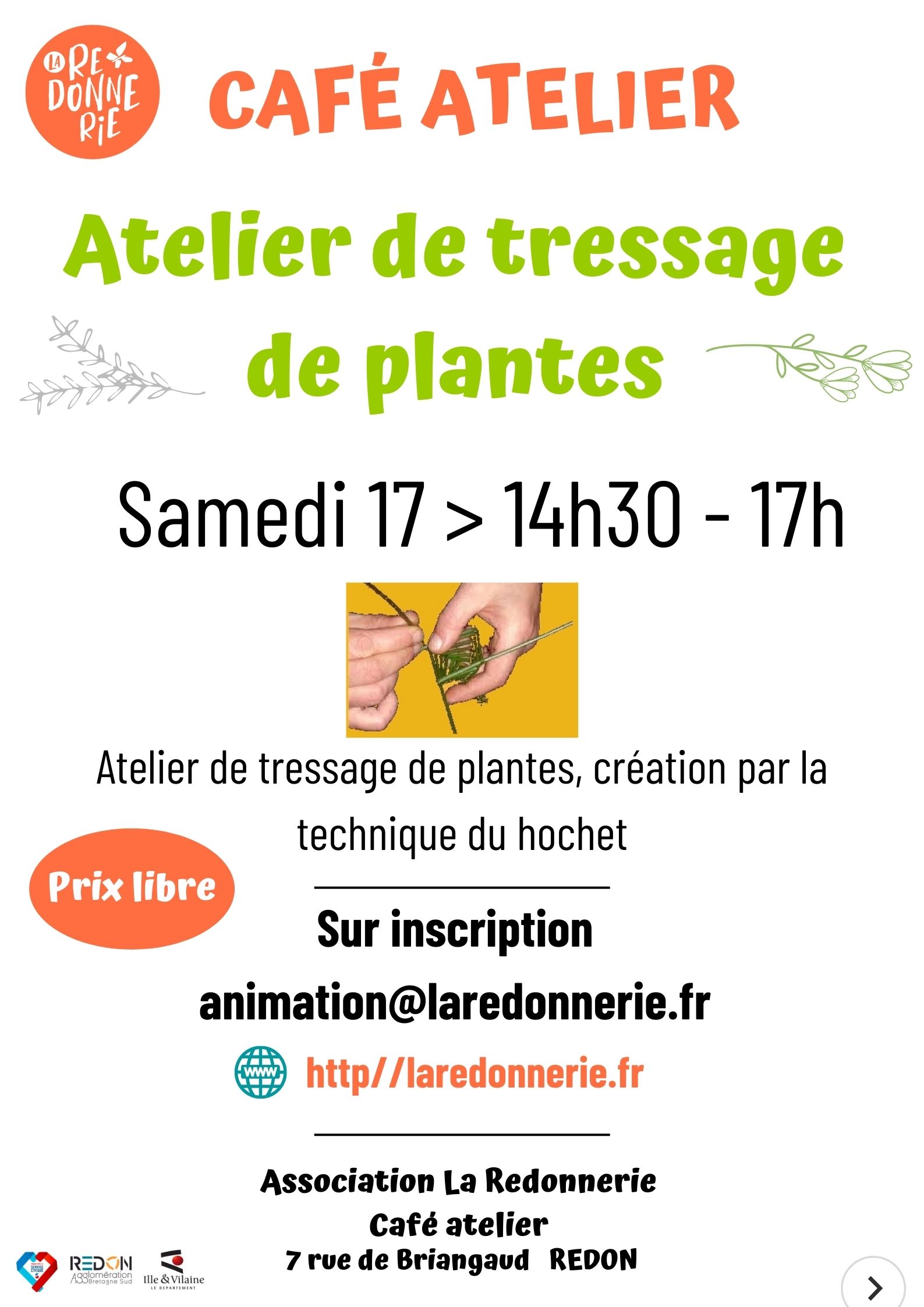 Atelier de tressage de plantes