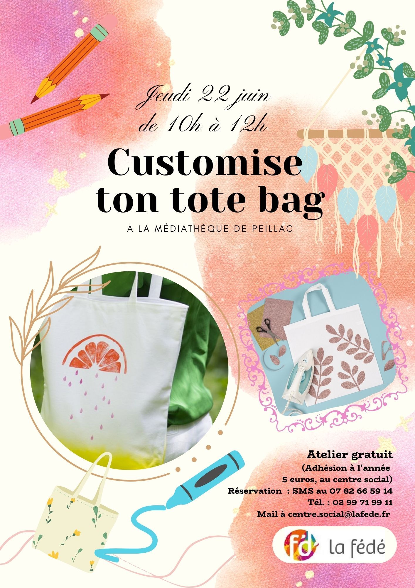 Customise ton tote bag (avec la Fédé)