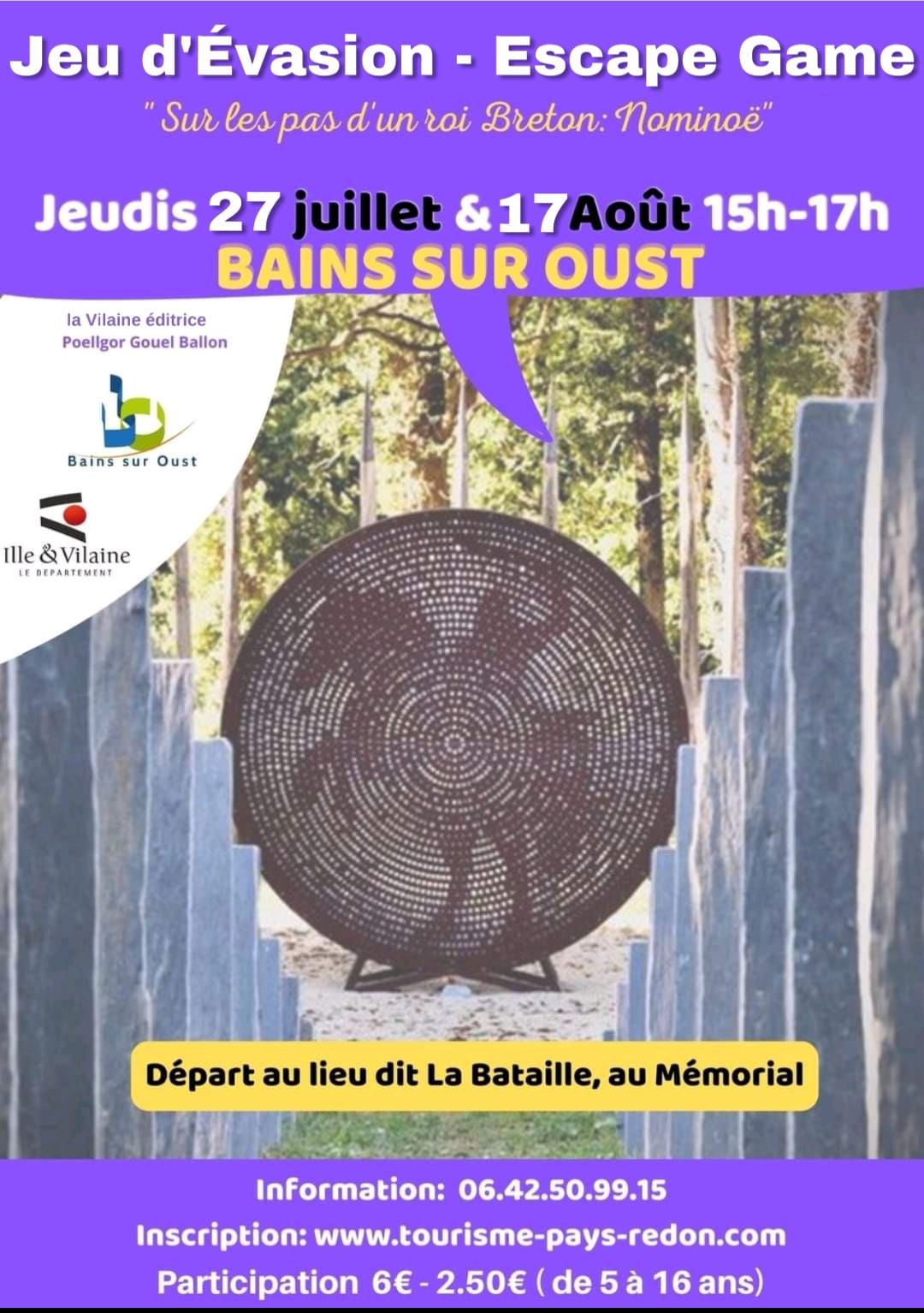 Jeu d'évasion - Escape Game " Sur les pas d'un roi Breton Nominoë"