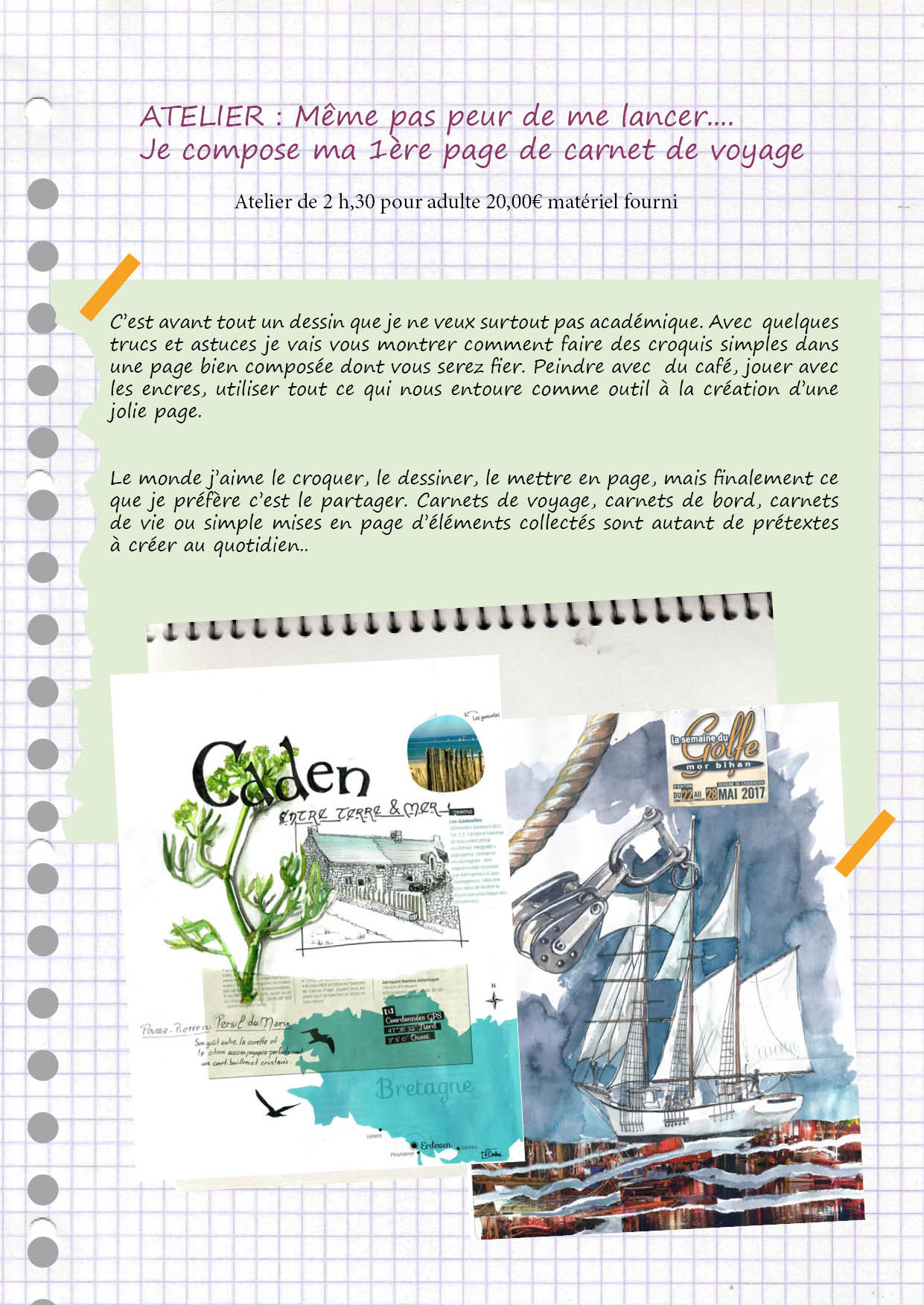 Atelier "croquis & mise en page" par Laurence Morel