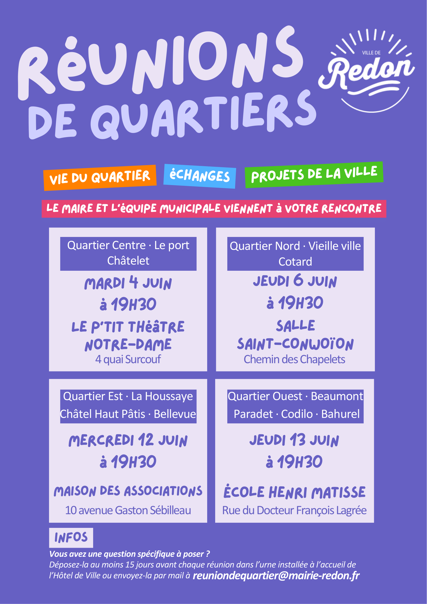 Réunions de quartier - Quartier Ouest, Beaumont, Paradet, Codilo, Bahurel