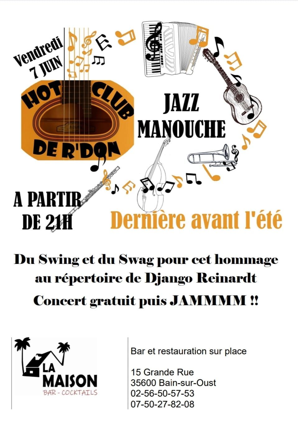 Soirée Swing Manouche avec le Hot Club de R'don invite Cédric Levaire