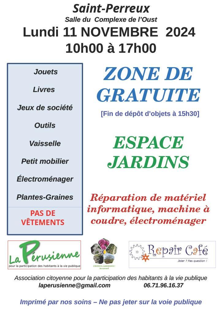 Zone de gratuité - Espace Jardins - Repair café