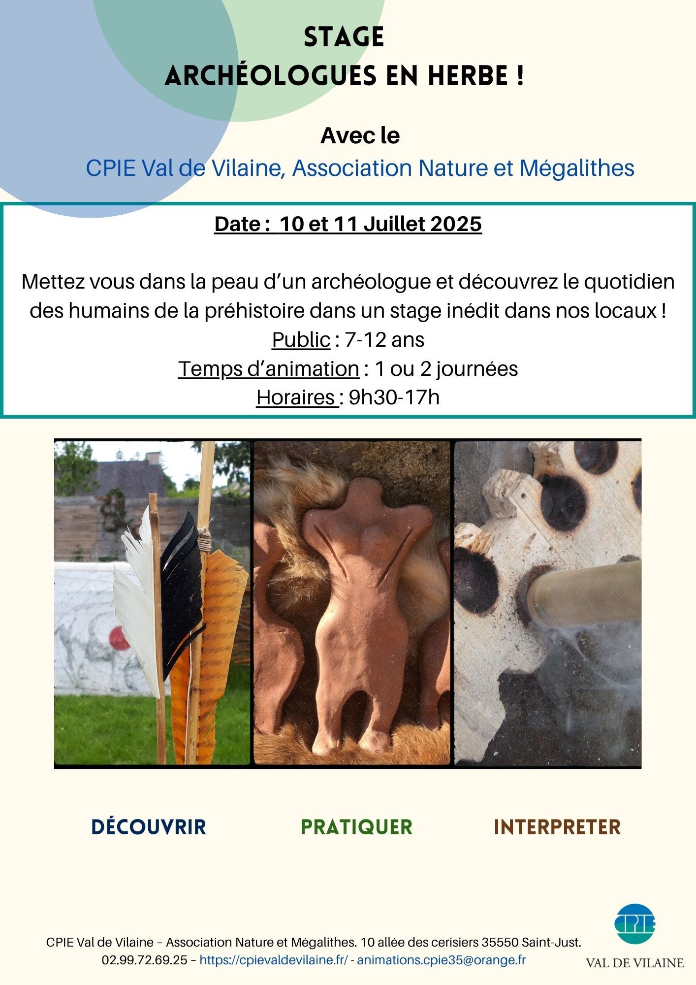 Stage archéologues en herbe !