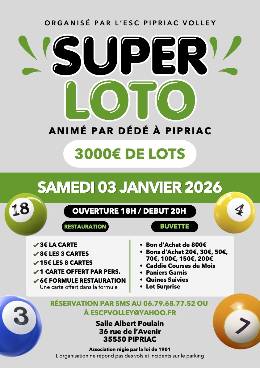SUPER LOTO 3000€ de lots