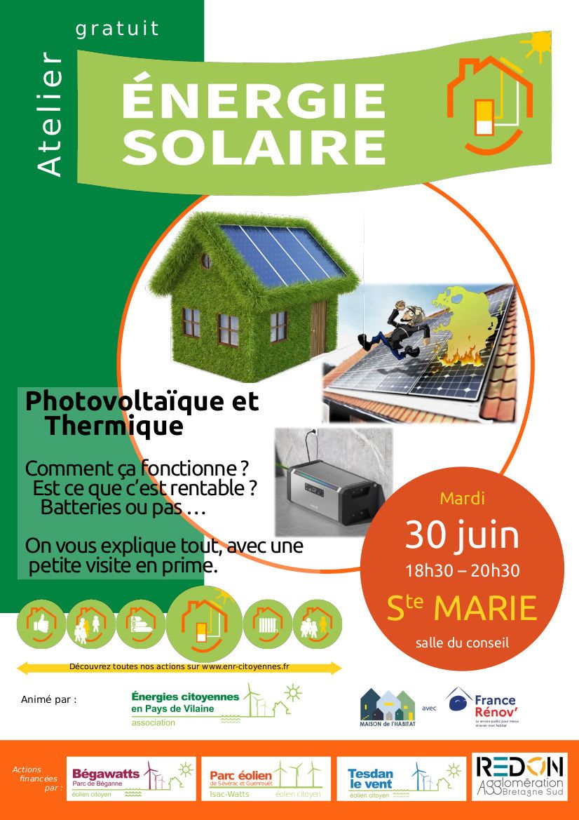 Atelier énergie solaire PV et thermique + visite