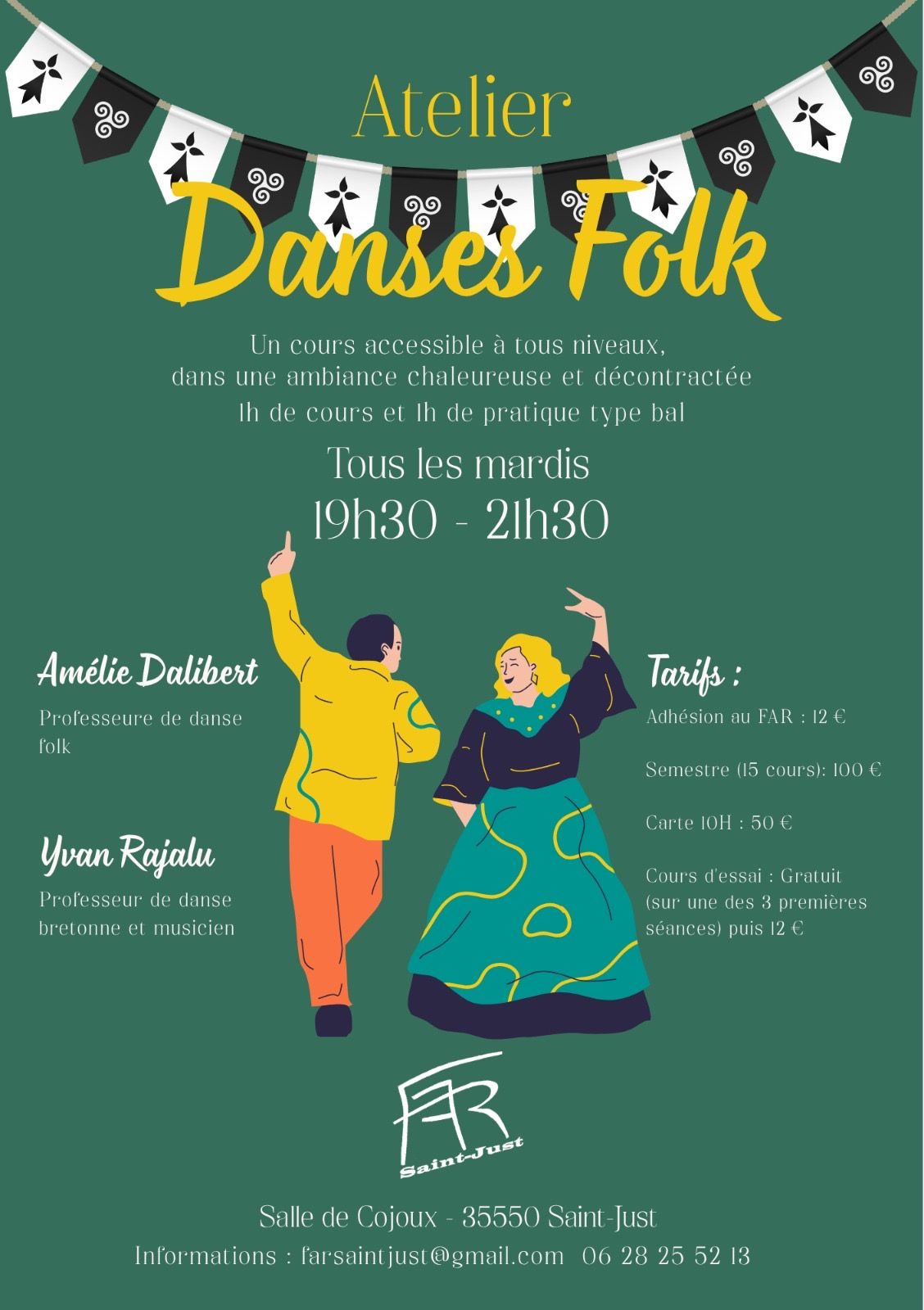Cours danses Folk et Bretonnes