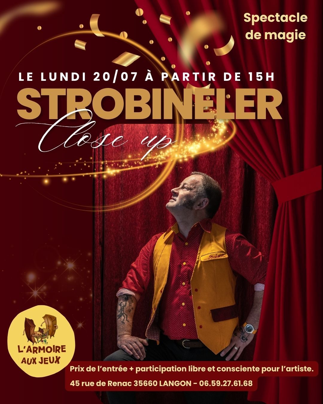 Spectacle de magie au parc de l'Armoire aux Jeux