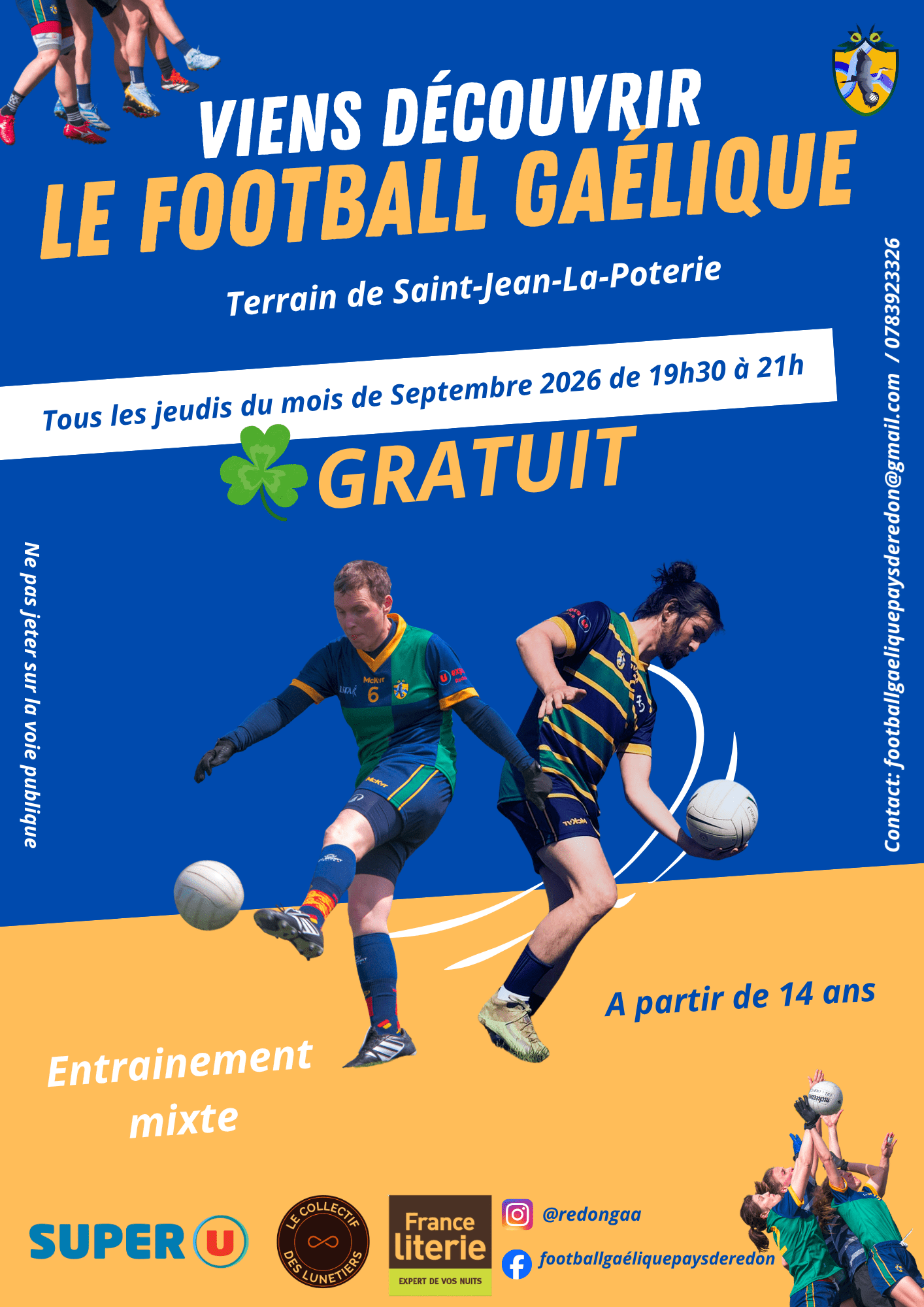 Entrainement découverte et reprise du Football Gaélique