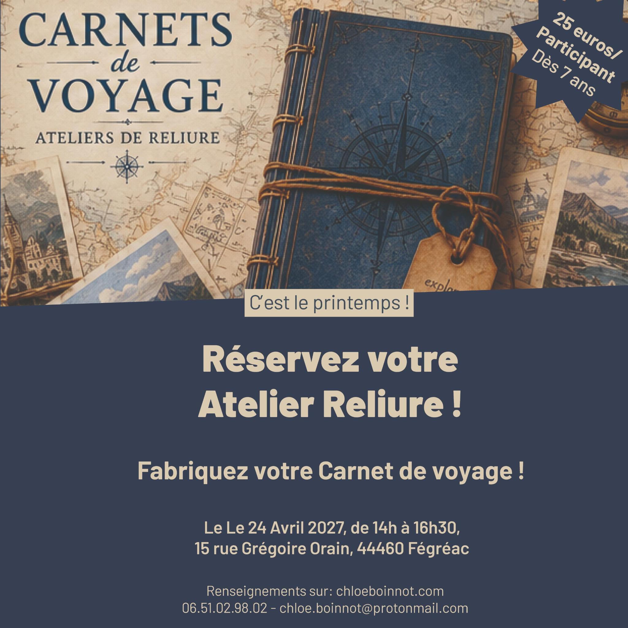 Atelier de reliure - Carnet de voyage