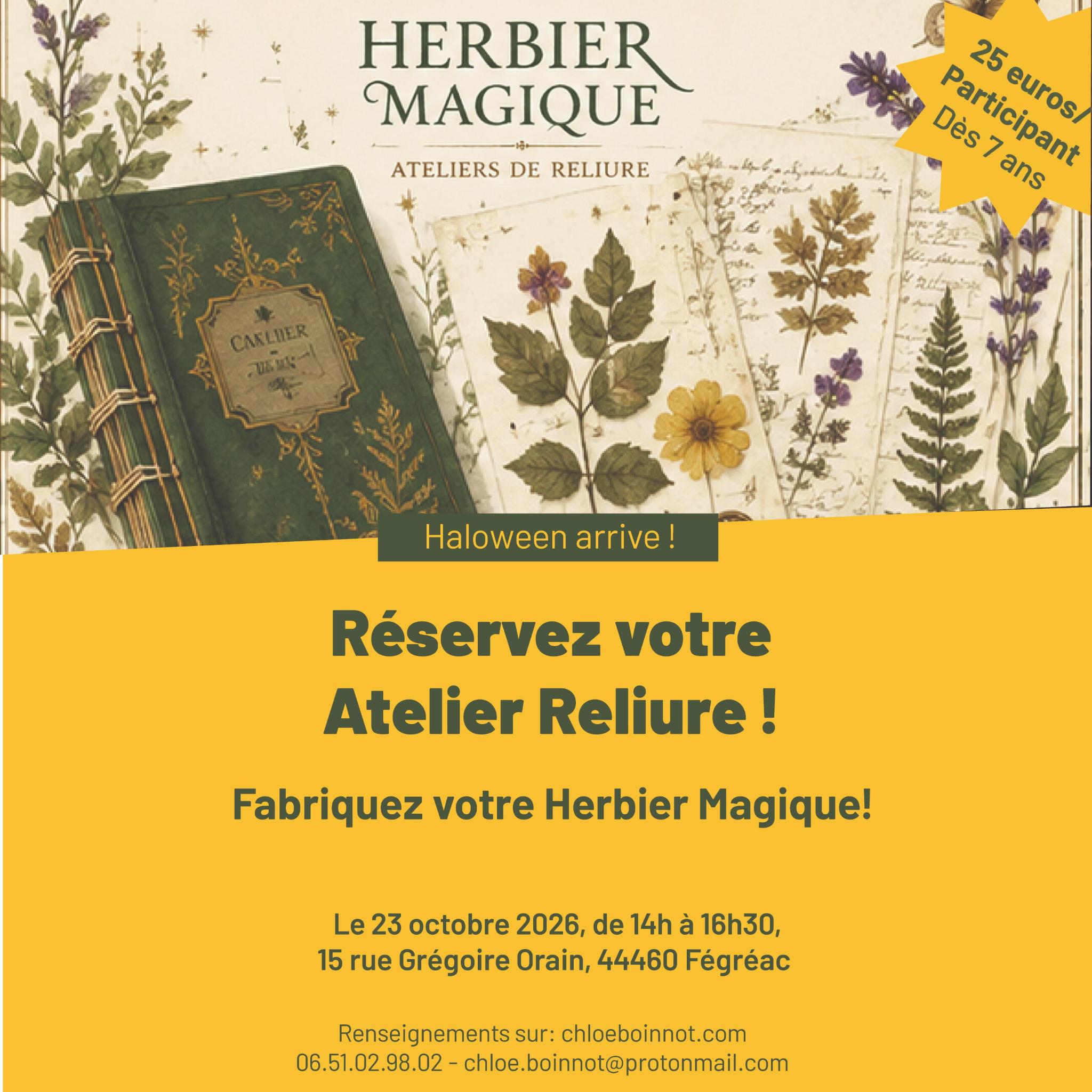 Atelier reliure - Herbier Magique